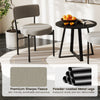 Gray dining chair set of 2 with curved backrest, padded seat, and powder-coated metal legs for stylish comfort.