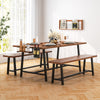 Dining table set for 5-7 featuring a 2-bottle wine rack and condiment holder, perfect for stylish dining spaces.