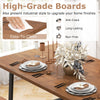 Dining table set for 5-7 featuring high-grade boards, 2-bottle wine rack, and condiment holder for stylish dining.