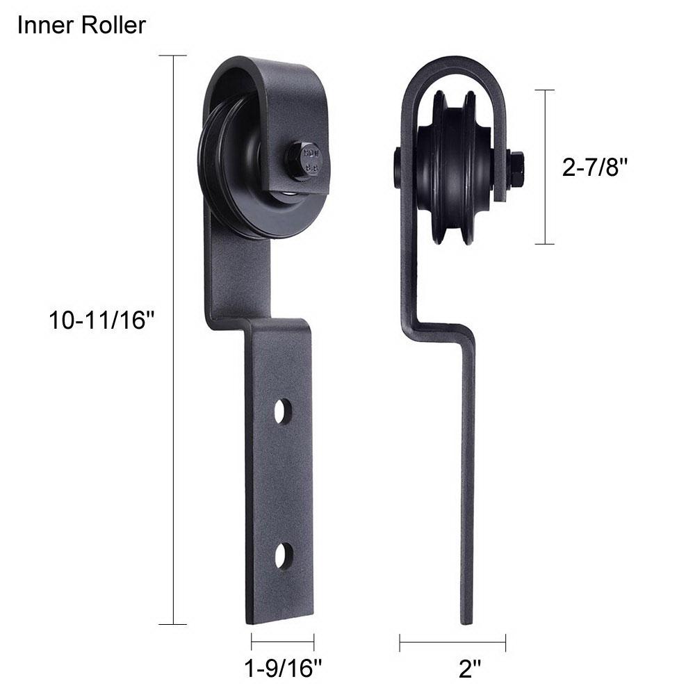 Yescom Bypass Sliding Barn Door Hardware Kit 6.6 ft Single Track 2-Doors New