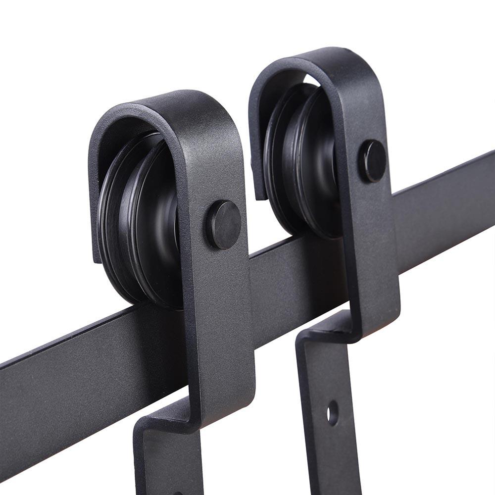 Yescom Bypass Sliding Barn Door Hardware Kit 6.6 ft Single Track 2-Doors New