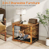 Comfy dog crate furniture with cushion and double doors, ideal for small/medium dogs, serving as an end table.