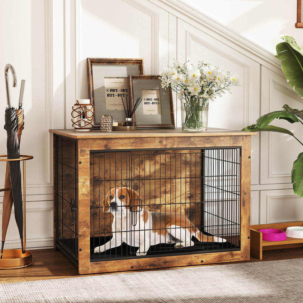 Dog Crate Furniture with Cushion and Double Doors for Small/Medium Dogs-37 Inches - Gallery View 1 of 11