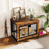 Industrial Dog Kennel with Flip-up Top 3 Lockable Doors and Removable Tray-Rustic Brown - Gallery View 1 of 10