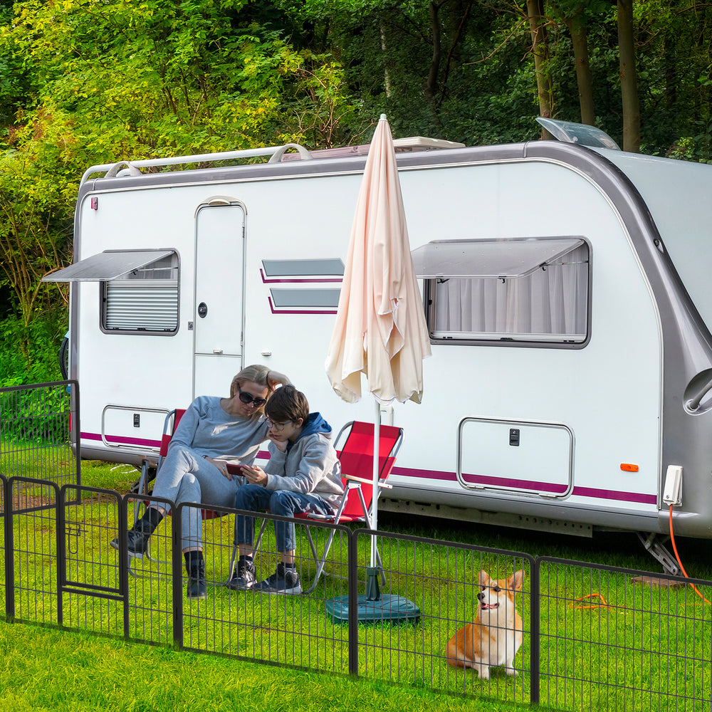16 Panel 24/32/40 Inches Height Dog Playpen with Lock and Large Door-24 inches - Gallery View 1 of 10