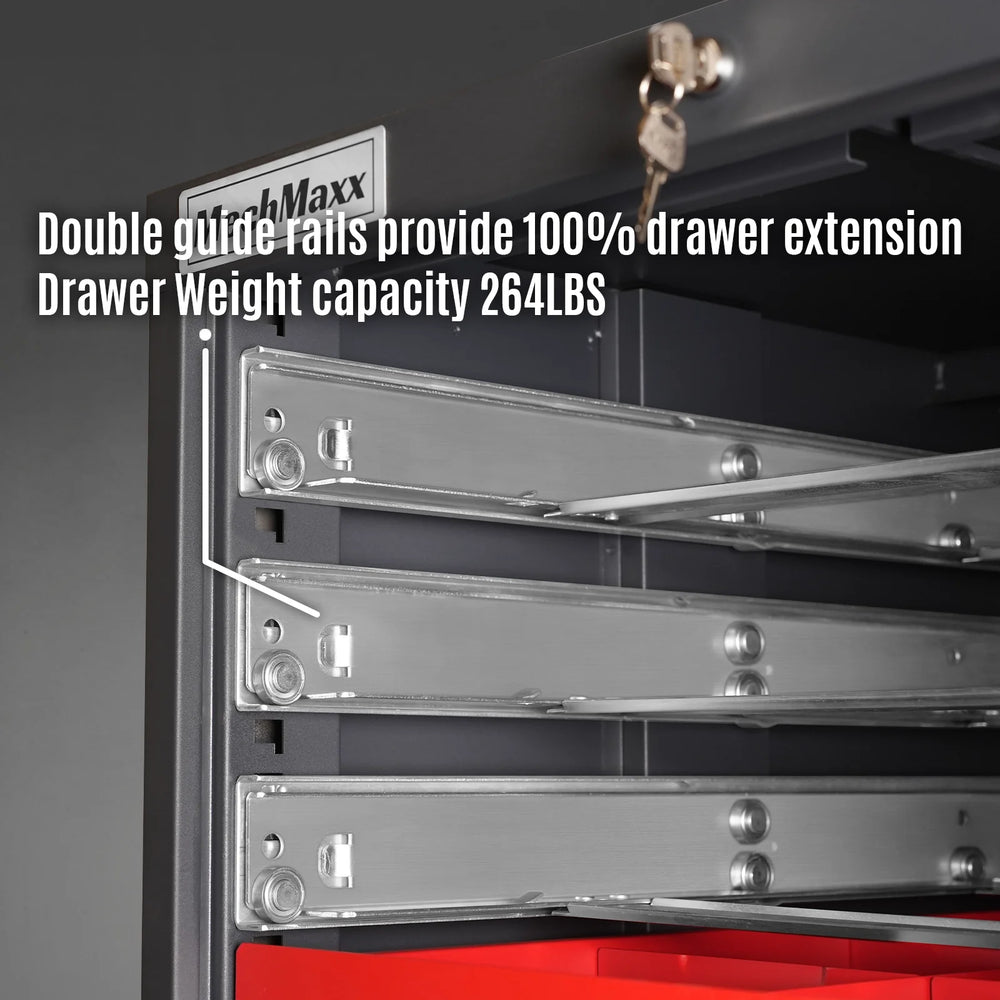 Heavy Duty Modular Drawer Cabinet - 10 Drawer,  59" H x 28.5" W x 28.5" D Tool Storage Organizer,  Steel Construction