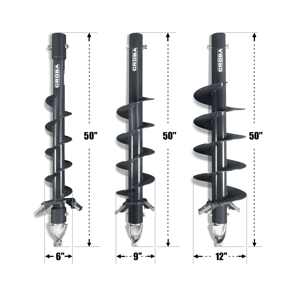 Mini Skid Steer Drive Auger with 6" ,  9" ,  12" Dia. Auger Bits