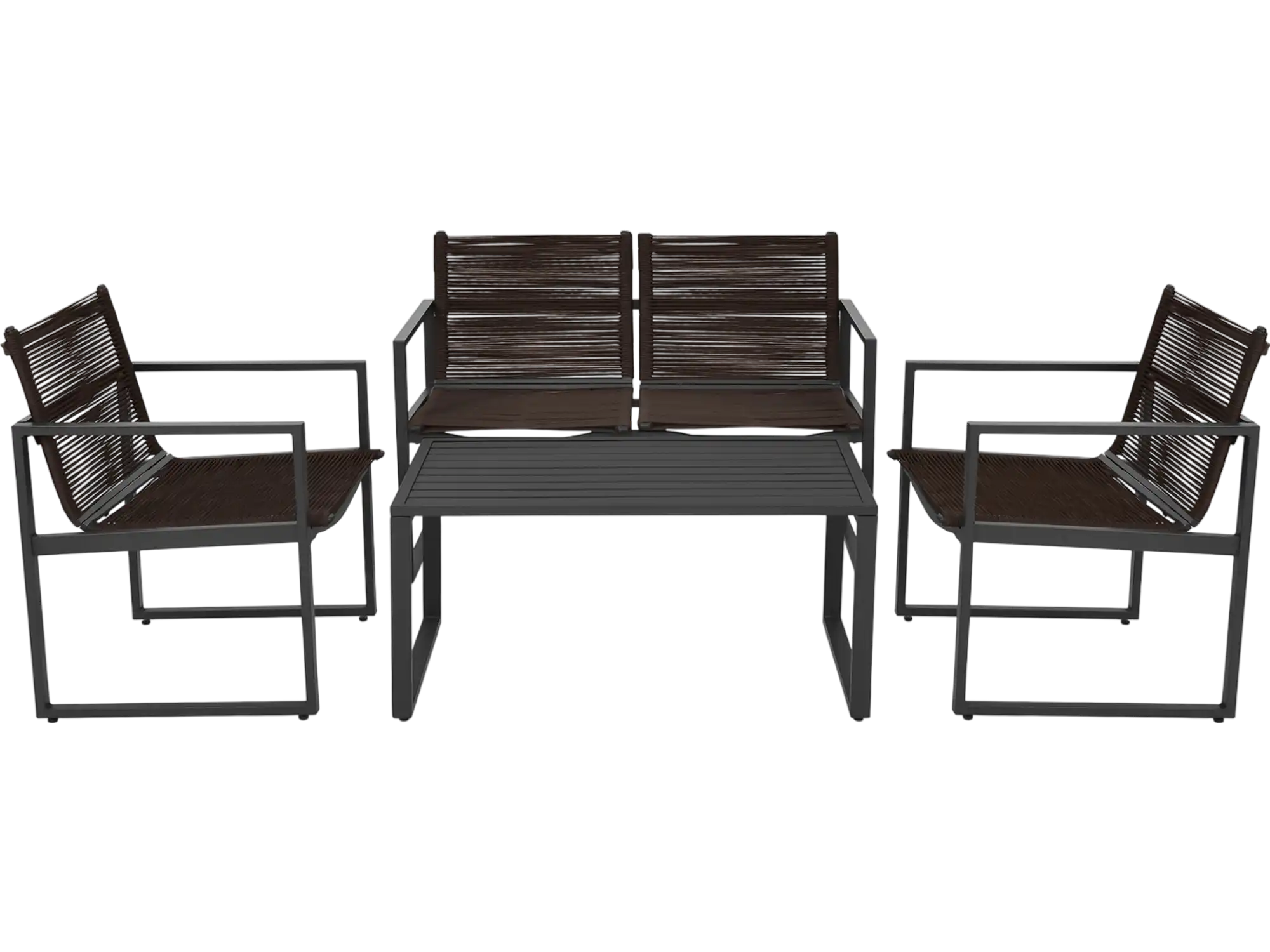 Costway 4-Pc Patio Furniture Conversation Set Sofa Loveseat 09417526 New