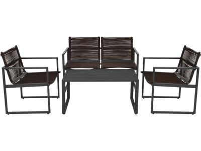 Costway 4-Pc Patio Furniture Conversation Set Sofa Loveseat 09417526 New