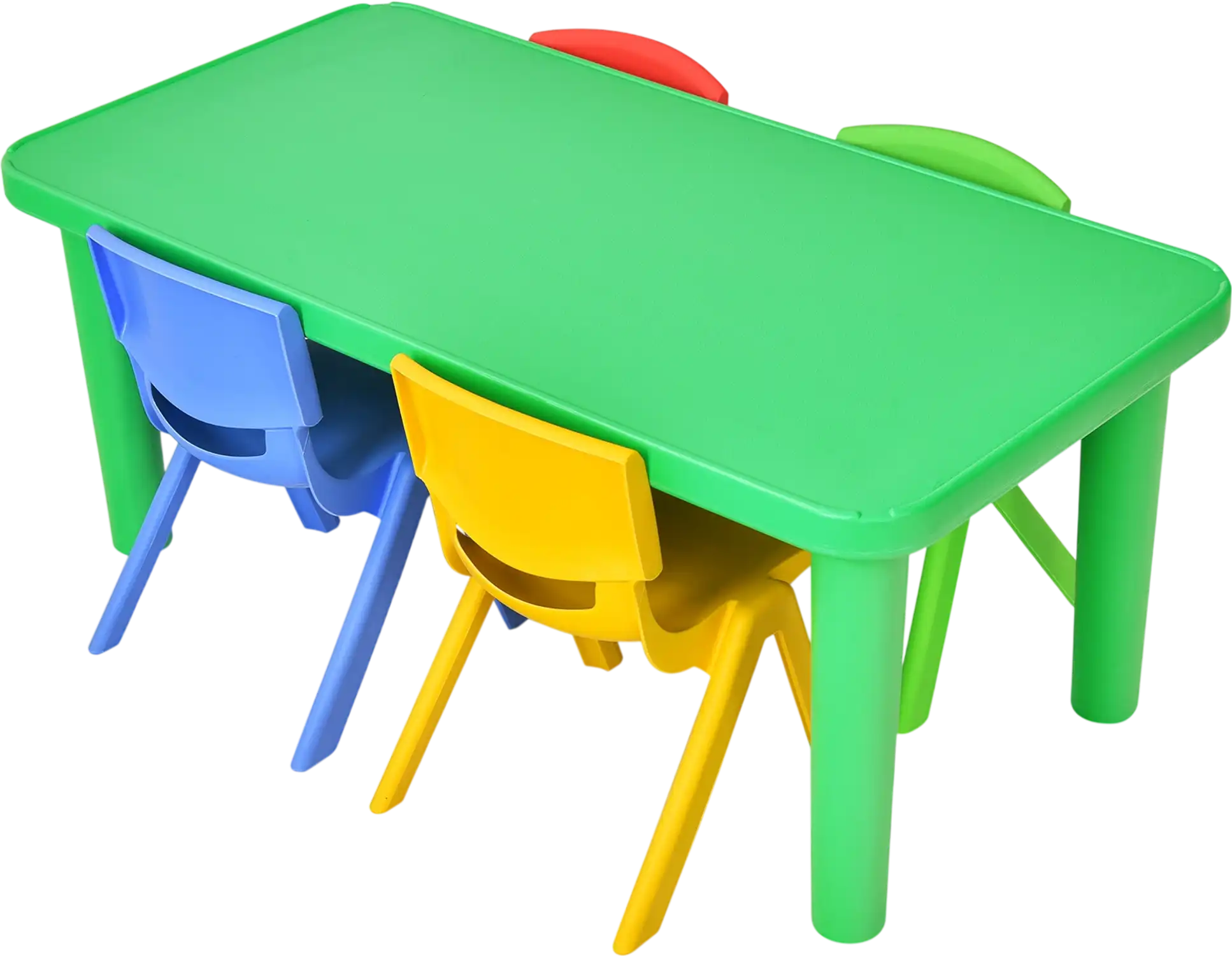 Costway Kids Plastic Table and 4 Chairs Set 68391254 New