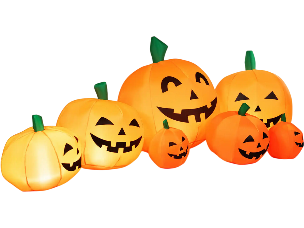 7.5 Feet Halloween Inflatable 7 Pumpkins Patch with LED Lights