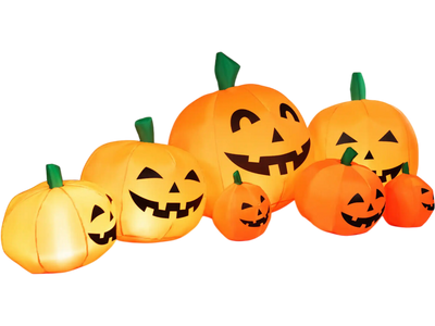Costway 7.5' Halloween Inflatable 7 Pumpkins Patch w/ LED Lights 70132954 New