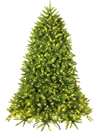 Costway 7.5' Artificial Fir Christmas Tree w/ LED Lights 1968 Tips 12648305 New