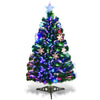 Colorful LED Optic Artificial Christmas Tree with snowflakes, 3 feet tall, perfect for festive home or office.