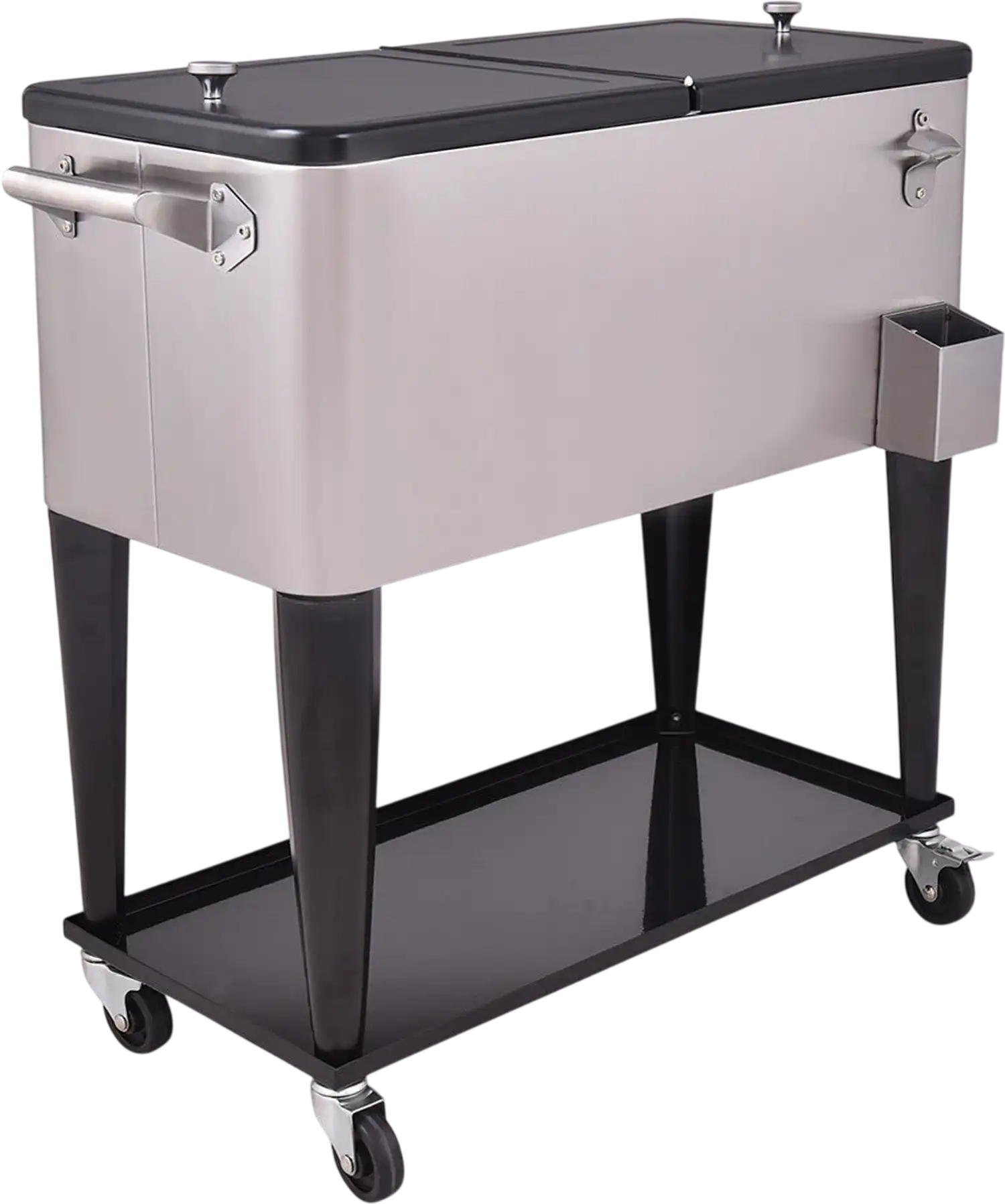 Costway 80 Qt Patio Rolling Stainless Steel Ice Beverage Cooler 48123560 New