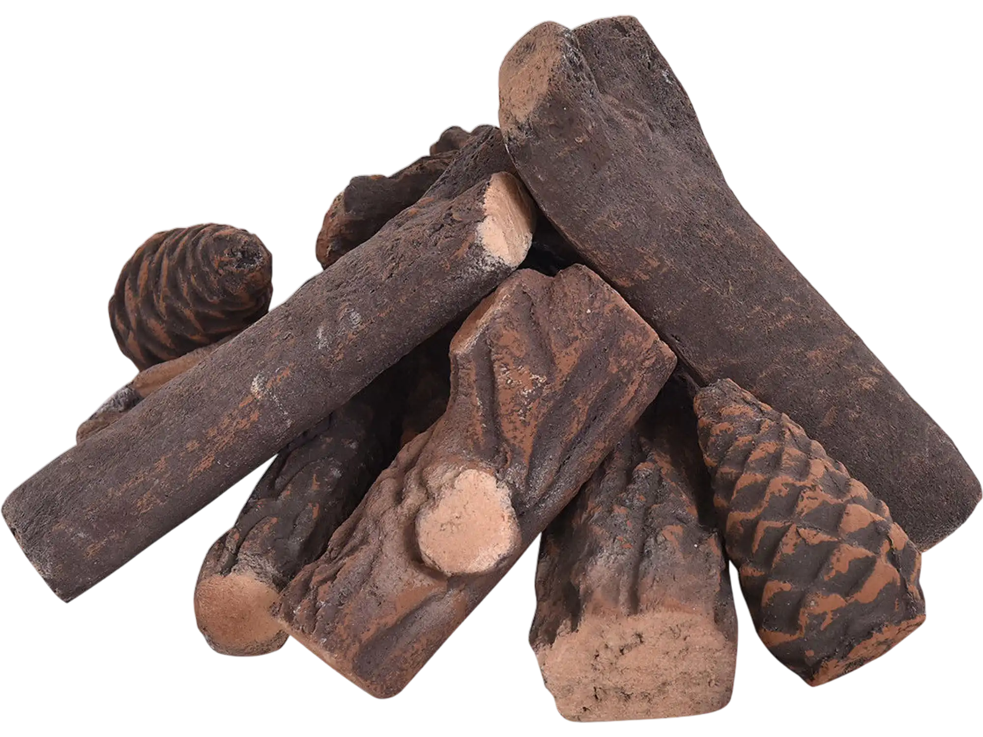 Costway 9 PCS Ceramic Fireplace Logs Set Realistic Artificial Gas Fireplace 89632710 New