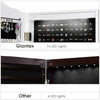 Jewelry armoire cabinet with full-length mirror, 14 LED lights, and lockable design for organized storage and safety.