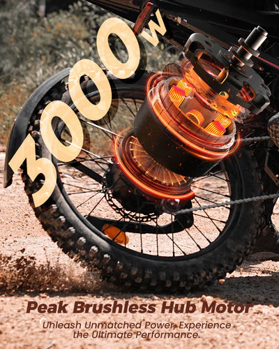 isinwheel R8 Electric Dirt Bike 3000W 35 MPH 150 Mile Range 48V New