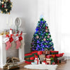 3-foot LED optic artificial Christmas tree with snowflakes, multi-color lights, and sturdy plastic base for festive.
