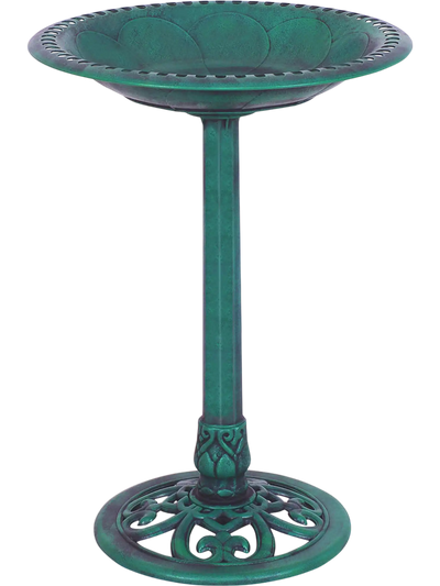 Costway Outdoor Garden Pedestal Bird Bath Feeder 87369524 New