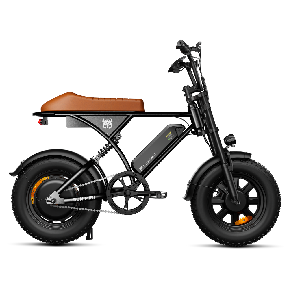 Run Mini Vintage Moped Ebike - Black