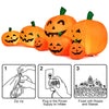Inflatable 7.5 feet Halloween pumpkin patch with LED lights, waterproof polyester, perfect for indoor and outdoor decor.
