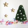 3-foot LED Optic Artificial Christmas Tree with snowflakes and multi-color lights, perfect for holiday decor.