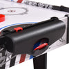Close-up of the scoring system on a 42-inch air hockey tabletop with pushers and electronic scorer for kids.