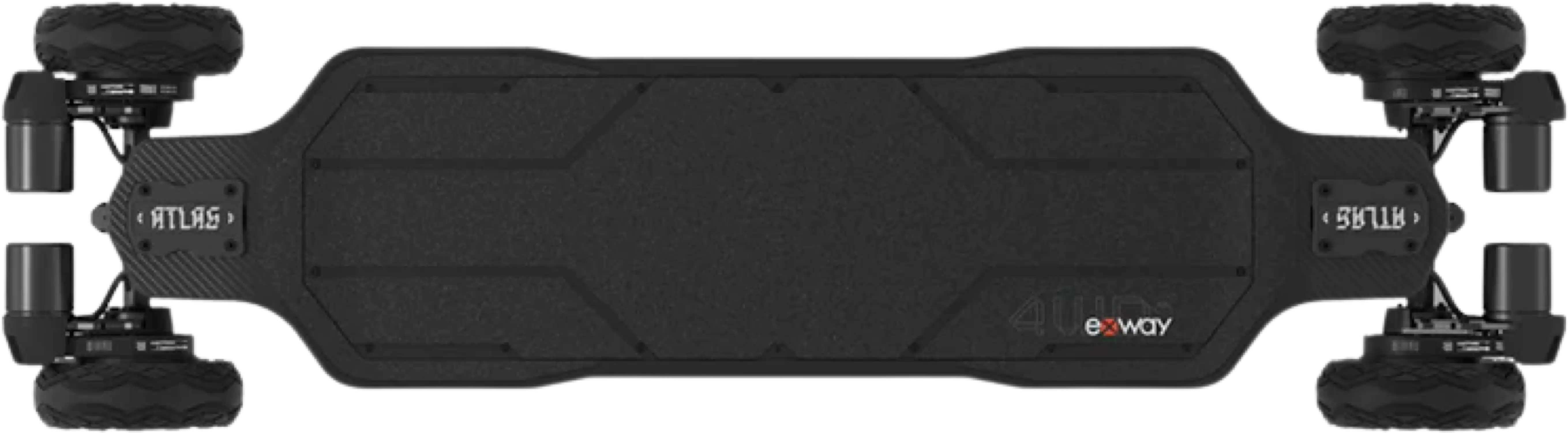 Exway Atlas Carbon 2023 4WD All Terrain Electric Skateboard 31 MPH 18 Mile Range Belt Drive New