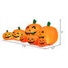 Inflatable Halloween pumpkin patch with 7 pumpkins, LED lights, and weather-resistant design for indoor or outdoor use.