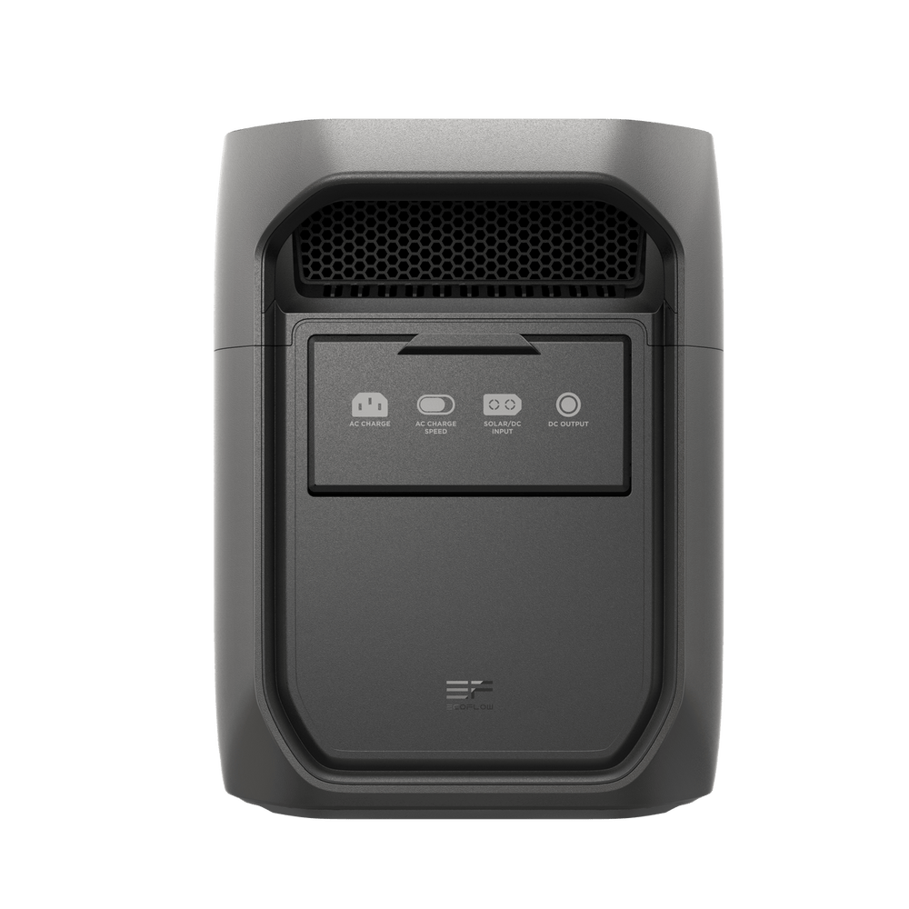 EcoFlow DELTA 3 Max Series Portable Power Station (2048Wh) - rear view showing ports cover panel
