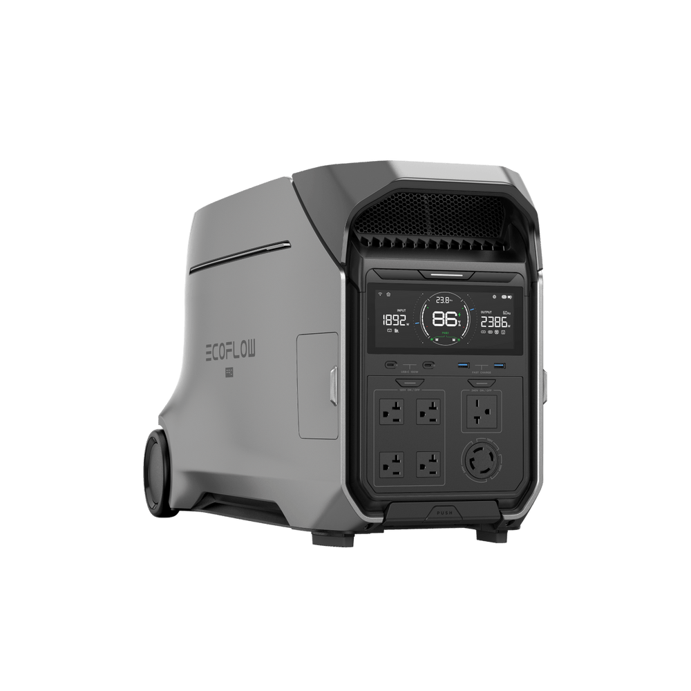 EcoFlow DELTA Pro 3 portable power station angled front view (alternate)