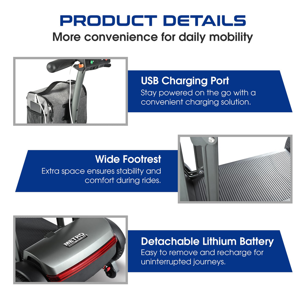 Metro Mobility AIR TRAVELLER 4-Wheel Folding Electric Mobility Scooter