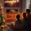 Electric fireplace with adjustable flame colors and brightness, wall-mounted for cozy family gatherings during winter.