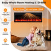 Electric fireplace with adjustable flame colors, 5100 BTU heating, and remote control, perfect for wall-mounted.