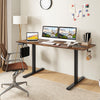 Electric Standing Desk with 3 Memory Heights and 2 Hanging Hooks and Cable Holes-Rustic Brown - Gallery View 1 of 10