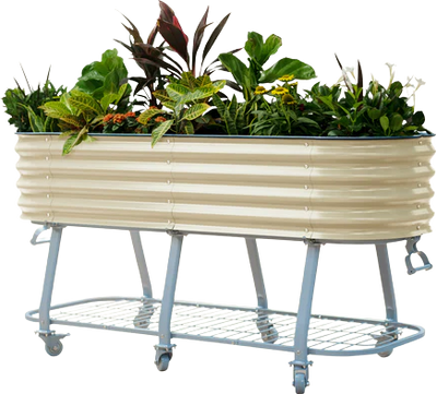 Vego Garden Elevated Rolling Self-Watering Garden Bed 2' x 6' New