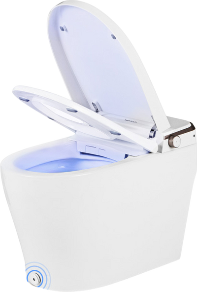 Costway Elongated Smart Toilet Bidet 1.28 GPF Auto Open Lid Heated Seat New