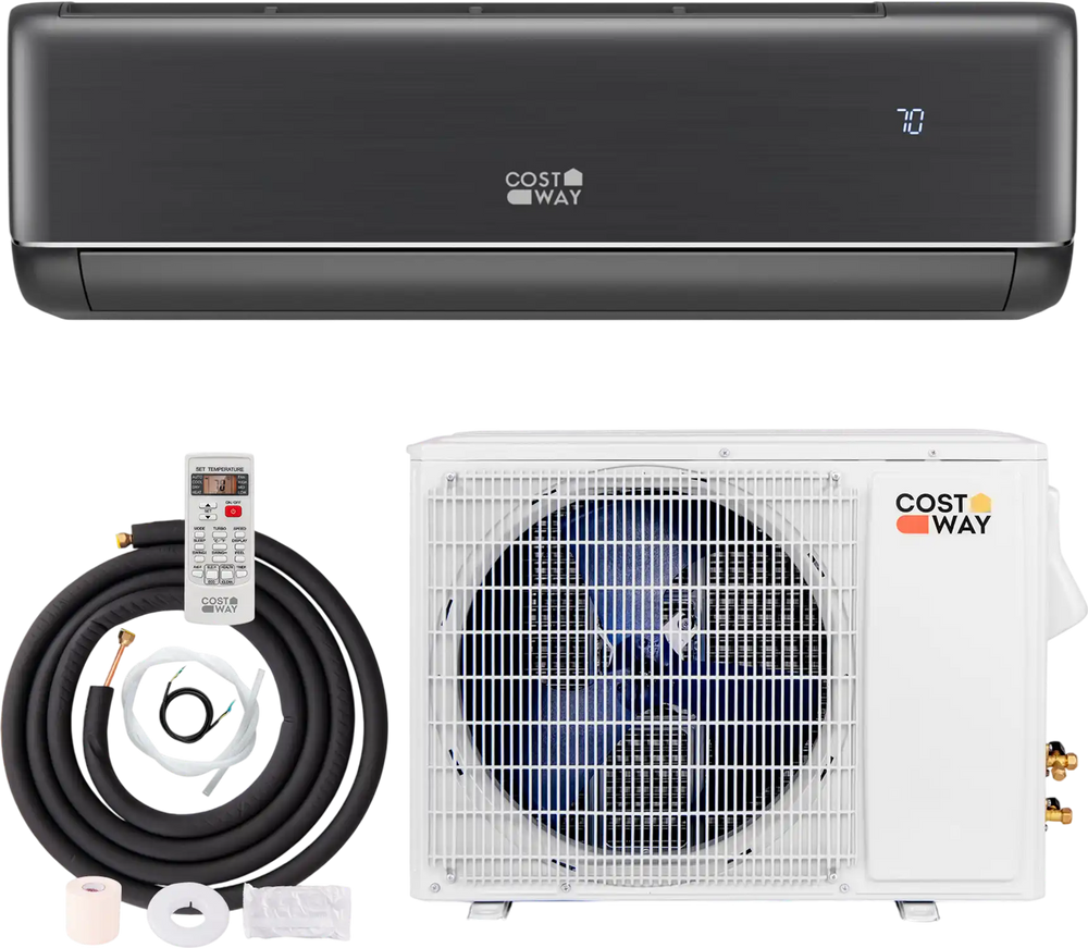 GreyVolt Series Energy Star Certified 18000 BTU 21 SEER2 208-230V Mini Split Air Conditioner and Heater Gray