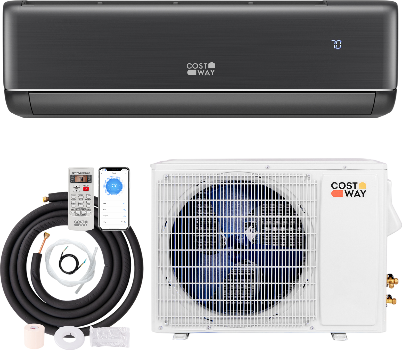 Costway Mini Split AC and Heater 24000 BTU 21 SEER2 Wi-Fi Enabled Energy Star Certified New