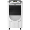 Portable air cooler fan with heater and humidifier, featuring a honeycomb cooling pad and remote control for versatile.