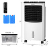 Portable evaporative air conditioner cooler with remote control, 8 L tank, 3-in-1 function for home and office use.
