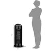 Portable oscillating PTC ceramic space heater in black, 17" tall, features LED display and remote control for.
