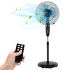16-inch adjustable height fan with quiet oscillating stand and remote control for home and office comfort.