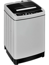 Full-automatic washing machine in gray with stainless steel inner barrel, 1.5 cu.ft capacity, and clear control panel.