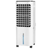 4-in-1 evaporative air cooler in white with 12L water tank, remote control, and oscillating function for efficient.
