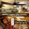 52-inch black ceiling fan with lights, remote control, and 3 lighting colors for a comfortable living room atmosphere.