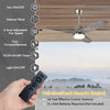 48-inch wood ceiling fan with LED lights, 6 speed levels, and remote control, ideal for living rooms and bedrooms.