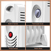 Close-up of the 700 W Portable Mini Electric Oil-Filled Radiator Heater showing the thermostat knob and power switch.