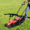 13 Inch Electric Push Lawn Corded Mower with Grass Bag-Red - Gallery View 1 of 12